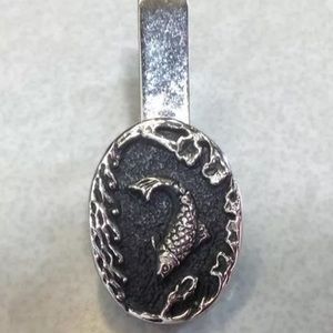 Fisherman Tie Clasp Silvertone